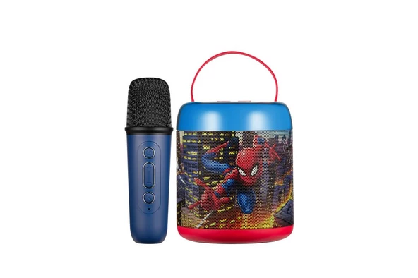 Marvel Spıder-Man Bluetooth Hoparlör ve Mikrofon Kablosuz Marvel Spıderman Karaoke Seti Mikrofonlu - 3