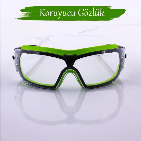 İş Güvenlik Gözlüğü Buğulanmaz Lazer UV Koruyucu Toz Korumalı Gözlük Silikon Kulaklık Şeffaf
