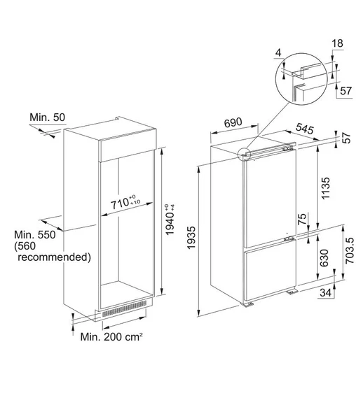 Buzdolabı Ankastre FCB 400 TNF NE E - 5