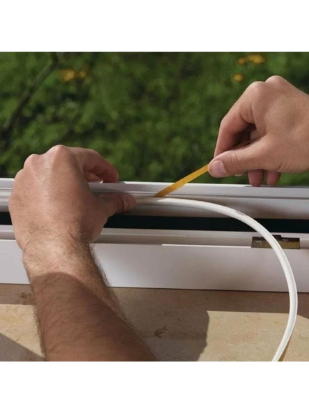 Kendinden Yapışkanlı Kapı Ve Pencere İzolasyon Bandı - Kauçuk Fitil Beyaz 10 X 2 =20 Metre - 6
