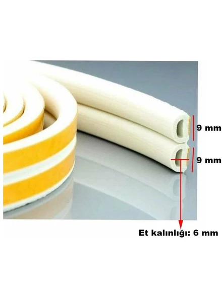 Kendinden Yapışkanlı Kapı Ve Pencere İzolasyon Bandı - Kauçuk Fitil Beyaz 10 X 2 =20 Metre - 3