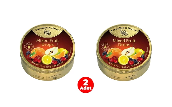 Cavendish&Harvey Mixed Fruit Karışık Meyve Aromalı Şeker 200 gr (2 ADET)