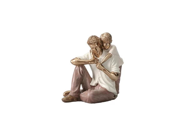 PORLAND BABA&OĞUL KREM&BRONZE BİBLO 8,5X12 CM