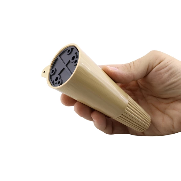 Açılı Konik 12 cm Açık Ceviz 4 Adet Ayak Mobilya Yükseltici Baza Ayağı Koltuk Kanepe Puf Ayakları - 8