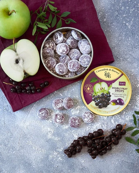 Cavendish & Harvey Double Fruit Drops Elma Dolgulu Frenk Üzümü Aromalı Şeker 175 Gr (2 ADET) - 3