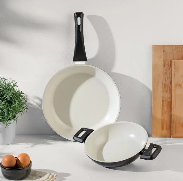 Nehir Galaxy Ceramic Siyah 2 Parça Tava Sahan Seti