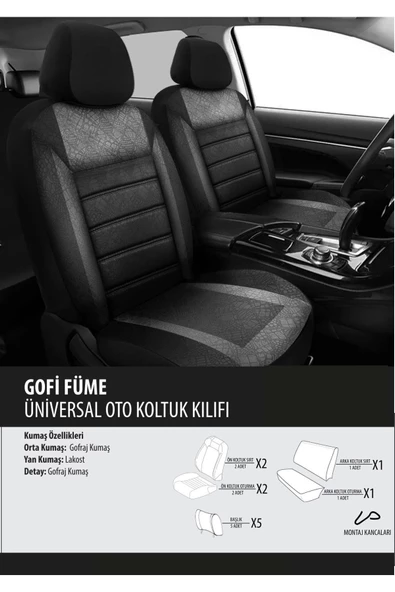 Proton Koltuk Kılıfı Gofi Füme