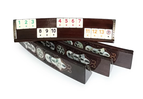 Helena Wood Art Abalone Yeşil Sedef Kakma Ahşap Okey Takımı El Yapımı - 2