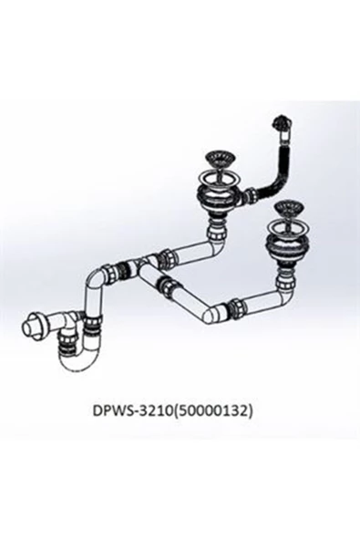 Teka 50000132 Eviye Sifon Takımı Taşımlı 1,5 Gözlü, 2 X 3½ - 2