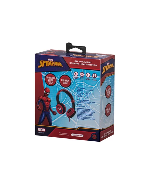 Marvel Spıderman  Kablolu Kulaklık Çocuk Kulaklığı Lisanslı Hediye Stıckerlı MV-3053-SM - Resim 2