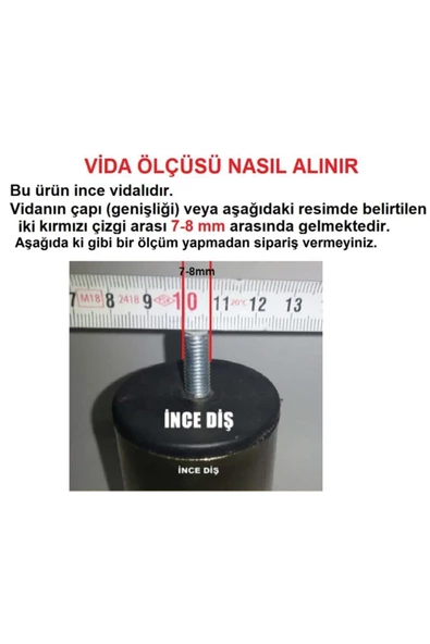 Teka ( Vida Ölçüsüne Dikkat Armut Plastik Baza Ayağı Koltuk - Kanepe Ayağı Tek Adet Siyah 10 Cm M8 Vida - 4
