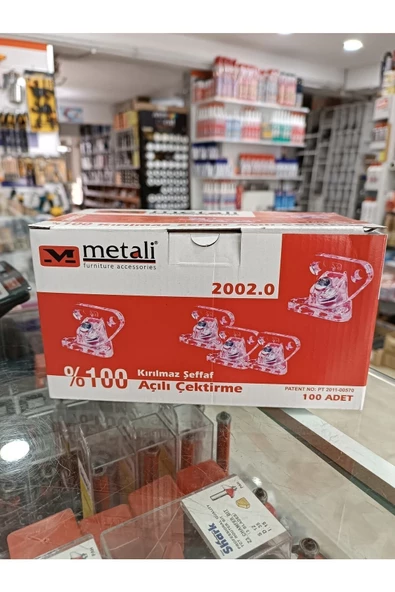 METALİ Şeffaf Açılı Çektirme %100 Kırılmaz 100 Adet