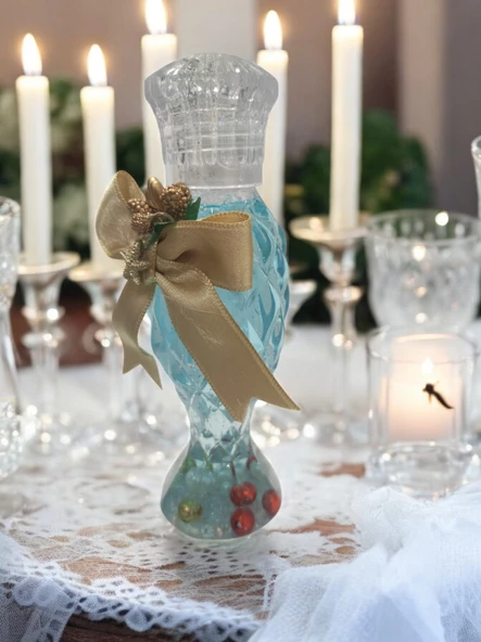25 Adet Kiristal Cam Görünümlü Kaliteli Mika Şişe Kolonya - 4