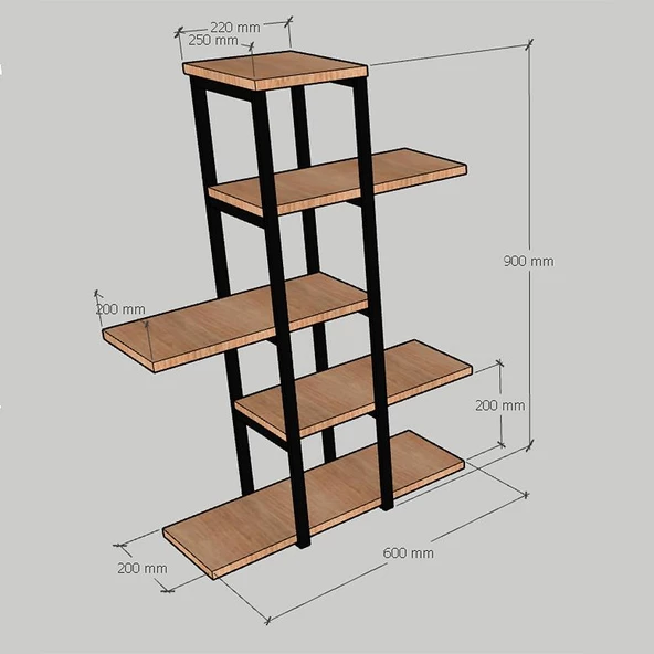 Dekoratif Saksılık Çiçeklik Metal Saksı Standı - 2