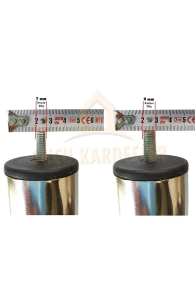 KRGZ HRD Baza Kanepe Ayağı Metal Krom Paslanmaz 15cm ( Ince Diş ) - 2