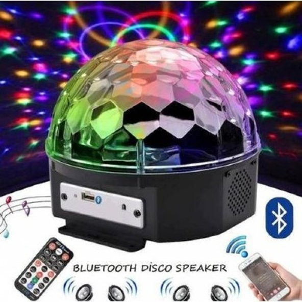 Hoparlörlü Sahne Disko Topu USB LED Işıklı Aydınlatma - 4