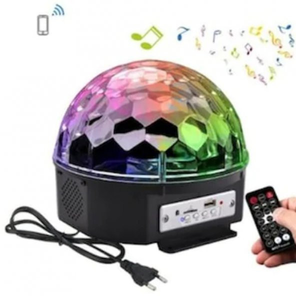 Hoparlörlü Sahne Disko Topu USB LED Işıklı Aydınlatma - 2