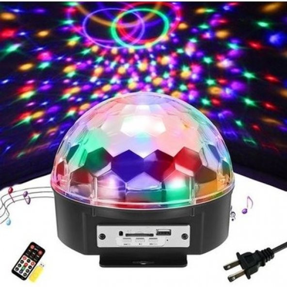 Hoparlörlü Sahne Disko Topu USB LED Işıklı Aydınlatma