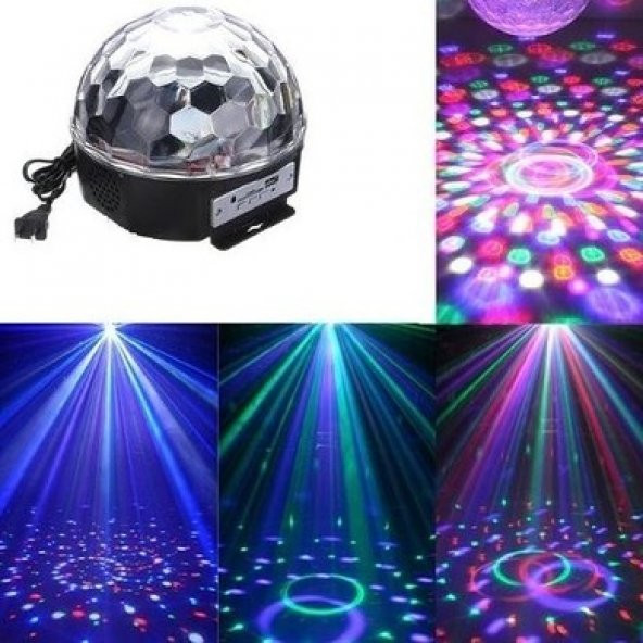 Hoparlörlü Sahne Disko Topu USB LED Işıklı Aydınlatma - 3