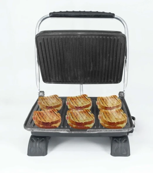 Dökümix Demir Döküm Siyah 1800 Watt 4-6 Dilim Ev-Sanayi-Büfe Tipi Tost Makinası ve Izgara - 3