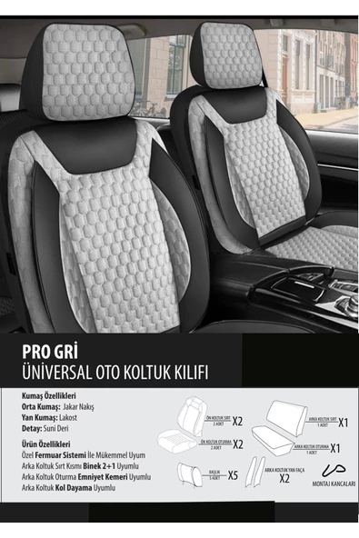 Hyundai I10 Koltuk Kılıfı Pro Gri