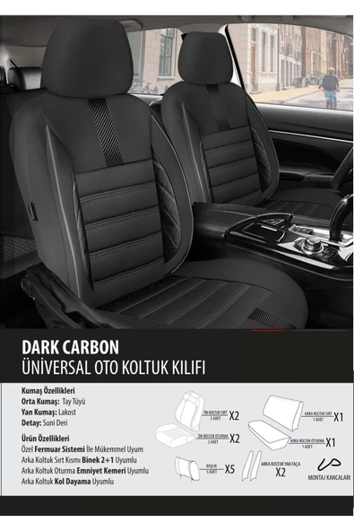 Mercedes Glk Koltuk Kılıfı Dark Carbon