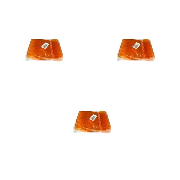 Plastik Şeffaf Turuncu Sup Kaşık - Tatlı Dondurma Kaşığı - 12.5 Cm. - 50 Adetlik 3 Paket - 1