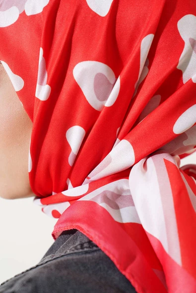 Leopar Desen Şeritli Soft Eşarp Alizarin - Resim 4