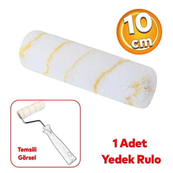 Saten Kalorifer Parmak Rulo Yedeği 10 cm Boya İç Cephe Dış Cephe Ev Yağlı Silikonlu Boyama 1 Adet