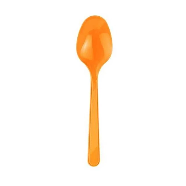 Plastik Şeffaf Turuncu Sup Kaşık - Tatlı Dondurma Kaşığı - 12.5 Cm. - 50 Adetlik 3 Paket - 3