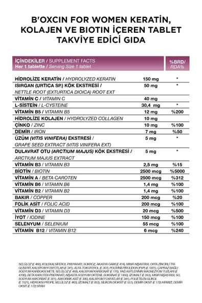 BİOXCİN WOMEN'S HAİR 30 TABLET - Resim 6