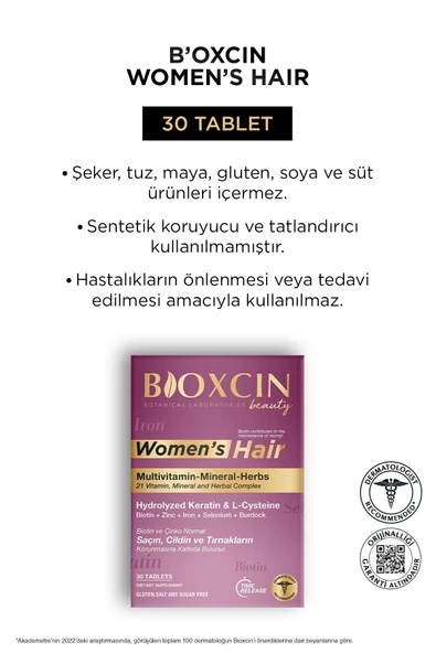 BİOXCİN WOMEN'S HAİR 30 TABLET - Resim 3