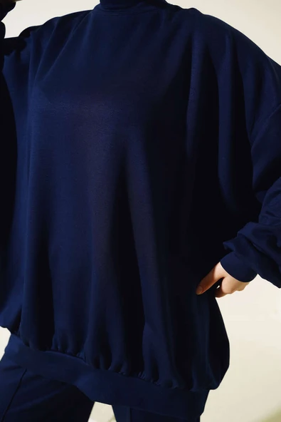 Loyşa Oversize Tunik İkili Takım Lacivert - 4