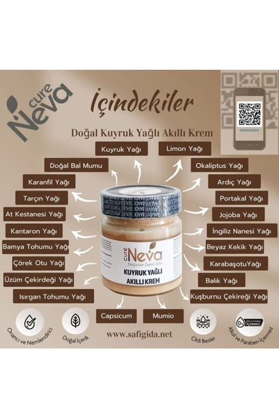 burcutabiat Cure Neva Doğal Kuyruk Yağı Masaj Merhemi 180 Gr. (225 ML.) - 2