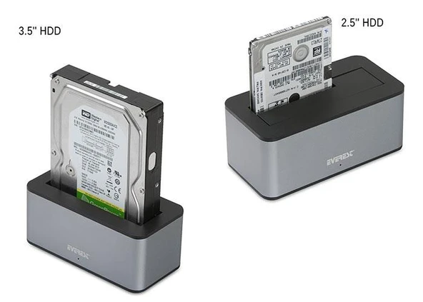 Everest HD3-530 2.5/3.5 USB3.0 6Gbps/UASP 4TB/6TB/8TB Docking Harddisk Kutusu - 3
