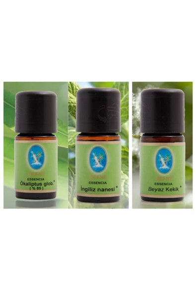 NUKA Defne Organik Okaliptüs Ingiliz Nanesi Beyaz Kekik Yağı 10 Ml 3 'lü Paket Aromaterapi ürün görseli 1