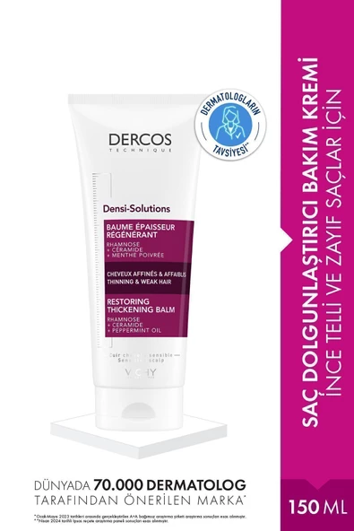 Dercos Densi-Solutions İnce Telli&Zayıf Saçlar için Dolgunlaştırıcı ve Yoğunlaştırıcı Krem 150 ML