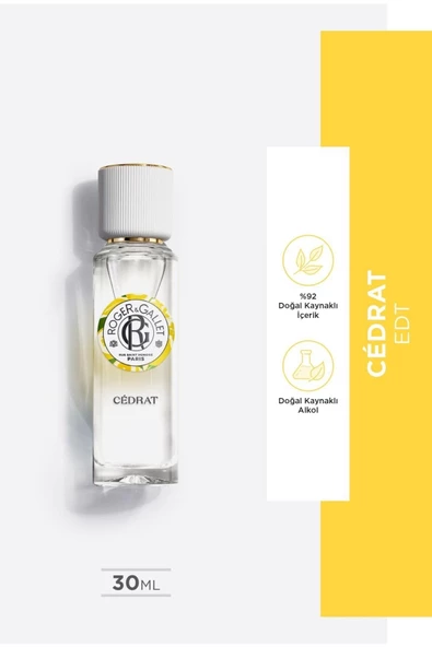 Cedrat Edt Limon Ve Kakule Içeren Limonsu Odunsu Parfüm 30 ml