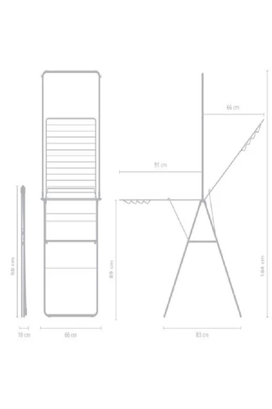 Tantitoni Mat Siyah Ekstra Askılıklı Çamaşır Kurutma Askısı-25 Metre - Resim 6