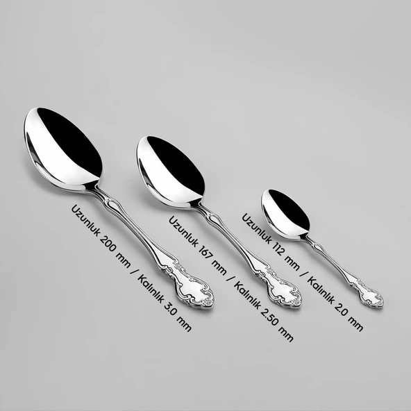 Nehir Adriana Sade 6 Kişilik 36 Parça Çatal Kaşık Bıçak Takımı - Resim 3