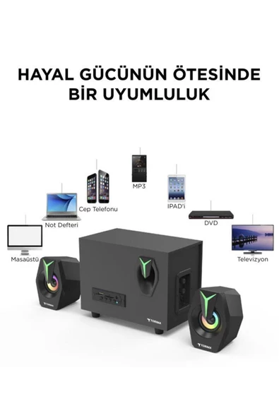 Torima D37 Bluetooth Hoparlör - RGB Işık ve Hafıza Kartı Destekli" - 4