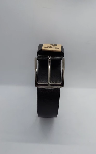 Erkek Kemer Kare Çelik Tokalı Deri Kemer - 2