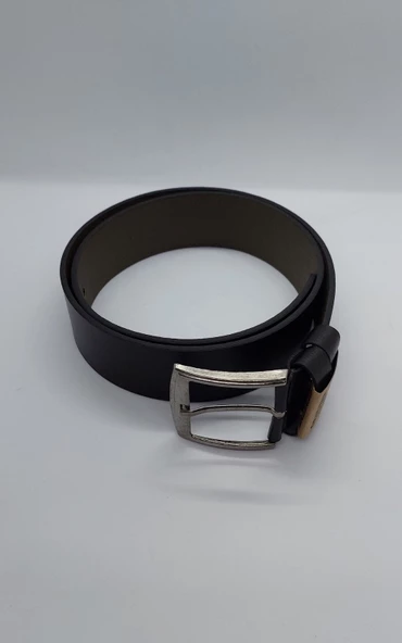 Erkek Kemer Kare Çelik Tokalı Deri Kemer - 3