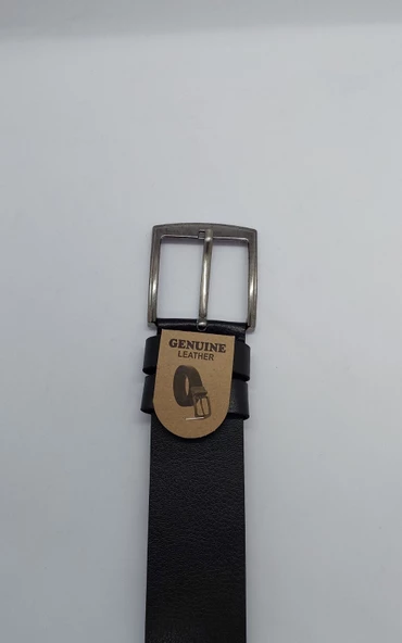 Erkek Kemer Kare Çelik Tokalı Deri Kemer - 4