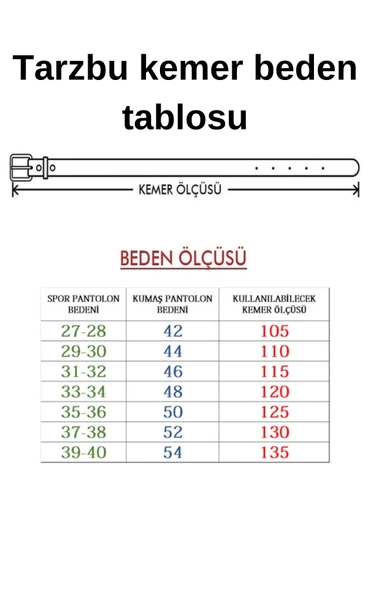 Erkek Kemer Kare Çelik Tokalı Deri Kemer - 5