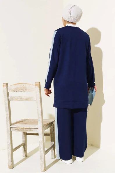 Kot Şeritli İkili Takım Lacivert - Resim 3