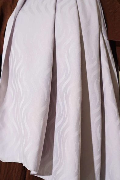 Dalga Desen İpeksi Jakar Şal Açık Gri - Resim 4