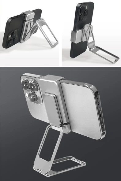 360 derece Dönen Tüm Telefon Tipleri İle Uyumlu Metal Telefon Standı Braket - 7