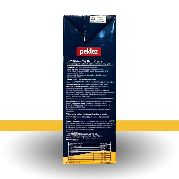 Bitkisel Krema CreamArt %20 Yağlı - 5