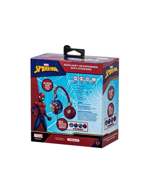 Marvel Spıderman  Kablolu Kulaklık Çocuk Kulaklığı Lisanslı Hediye Stıckerlı MV-10903-SM - Resim 2